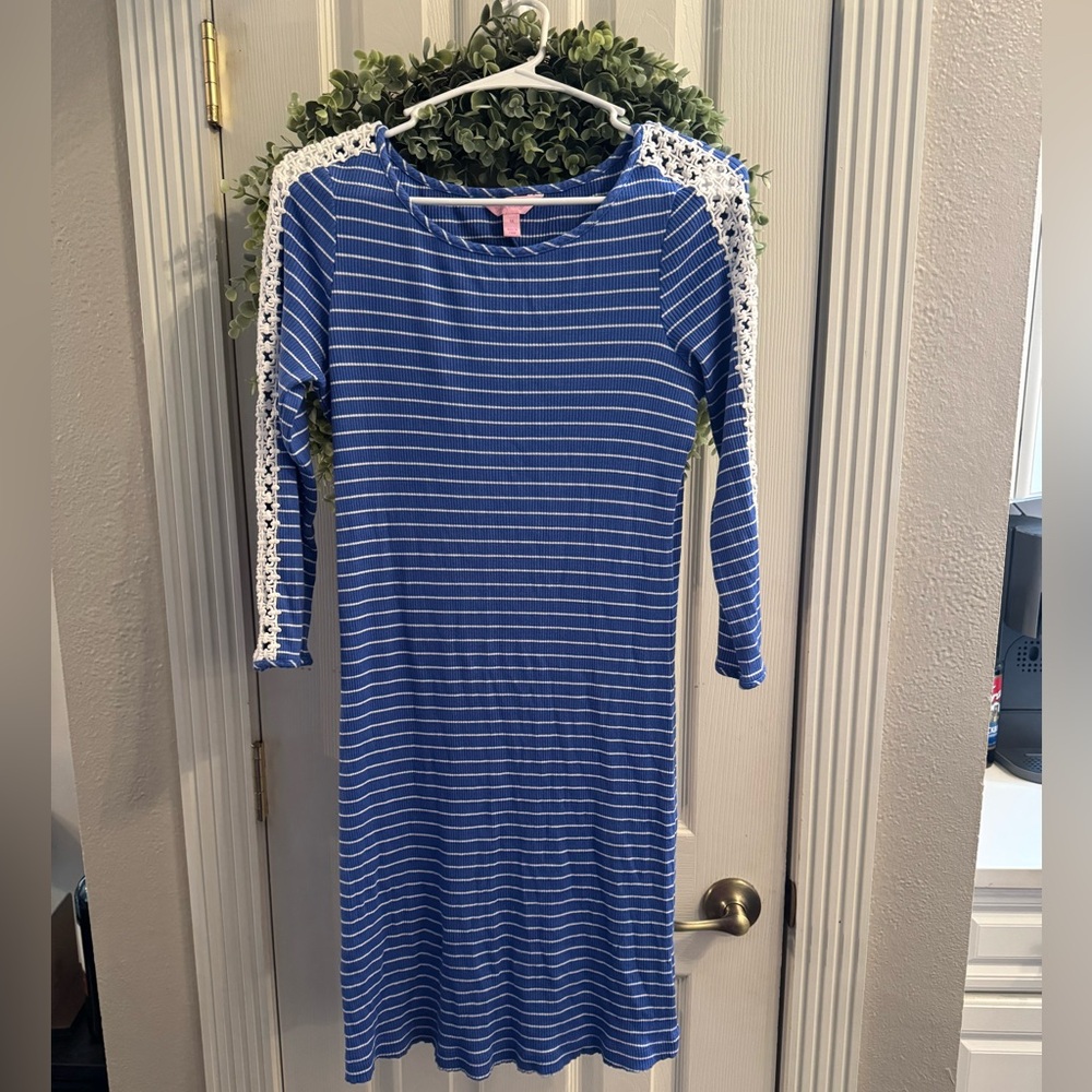 Lilly Pulitzer Marlowe Womens Dress in Beckon Blue Breeze Size Medium